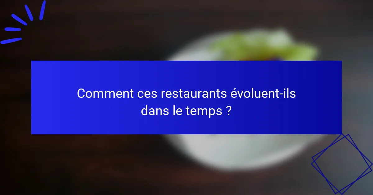 Comment ces restaurants évoluent-ils dans le temps ?