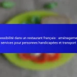 Accessibilité dans un restaurant français : aménagements, services pour personnes handicapées et transport