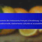 Découverte des restaurants français à Strasbourg : cuisine traditionnelle, événements culturels et accessibilité