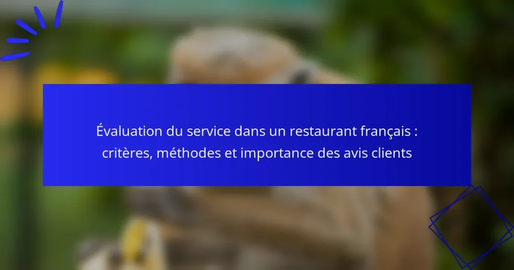 Évaluation du service dans un restaurant français : critères, méthodes et importance des avis clients