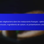 Plats végétariens dans les restaurants français : options savoureuses, ingrédients de saison, et présentations créatives